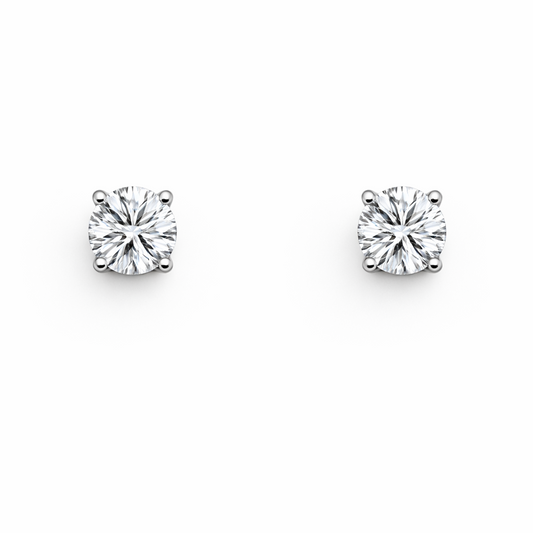 0.60cts Round Brilliant Cut Natural Diamond Studs