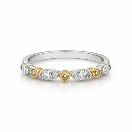 18ct White and Yellow Gold 