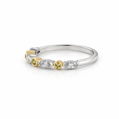 18ct White and Yellow Gold 