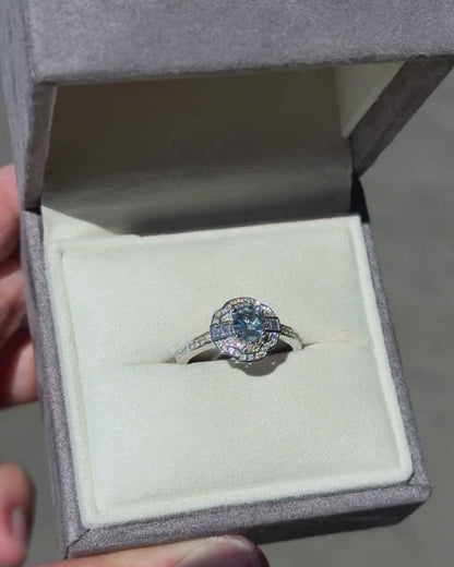 Selene Aquamarine and Diamond Ring
